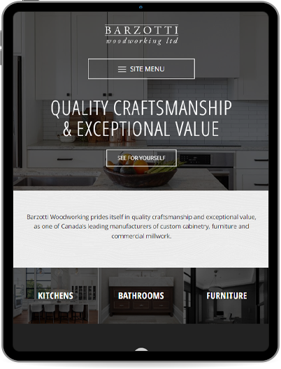 Barzotti site on tablet
