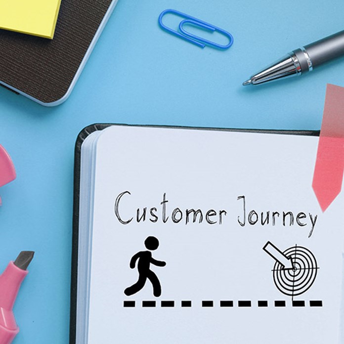 Notebook with "Customer Journey" written in it