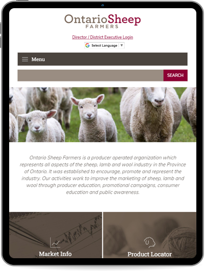 OSF site on tablet